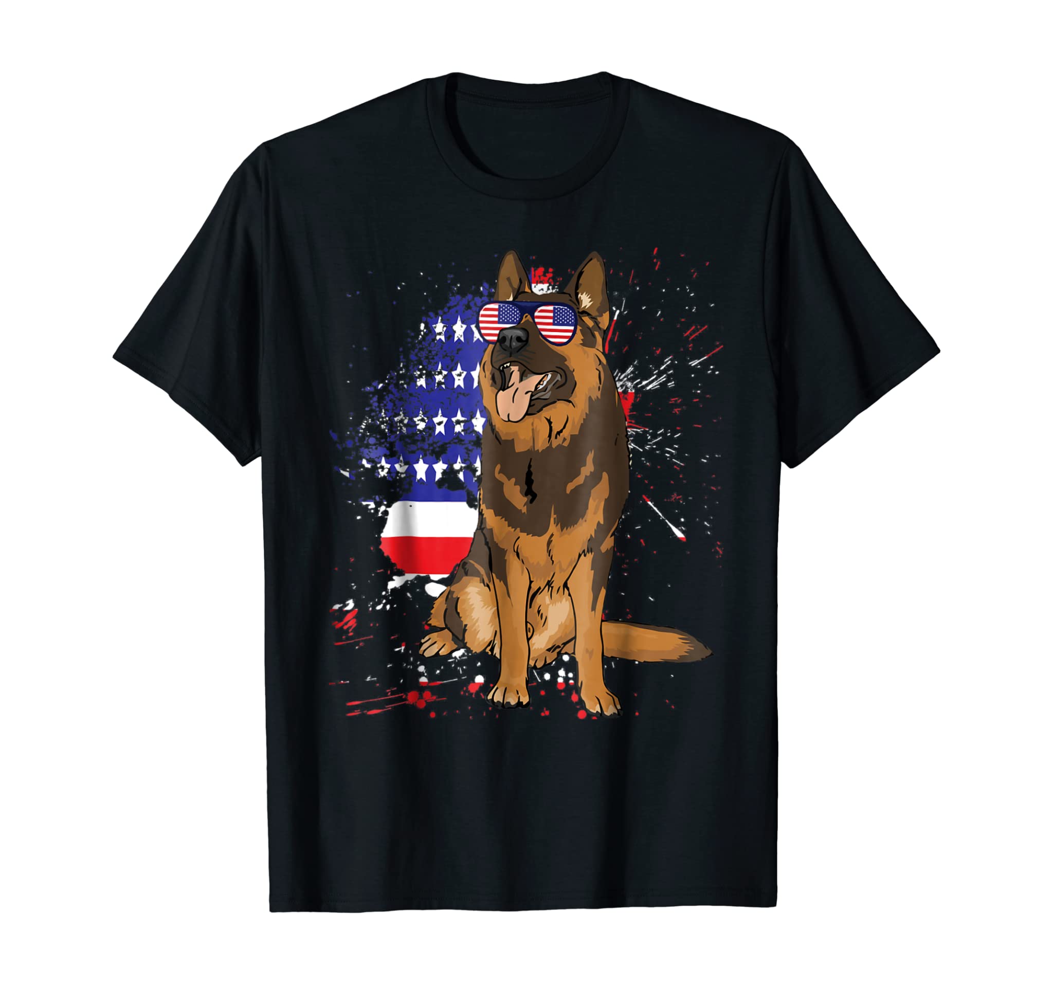 Funny German Shepherd Independence Day T-shirt