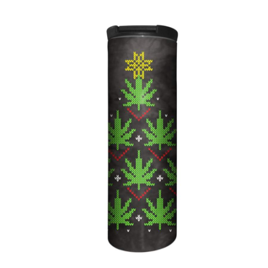 Ugly Sweater Pot Leaf Stainless Steel Travel Mug Coffee Barista Travel Tumbler