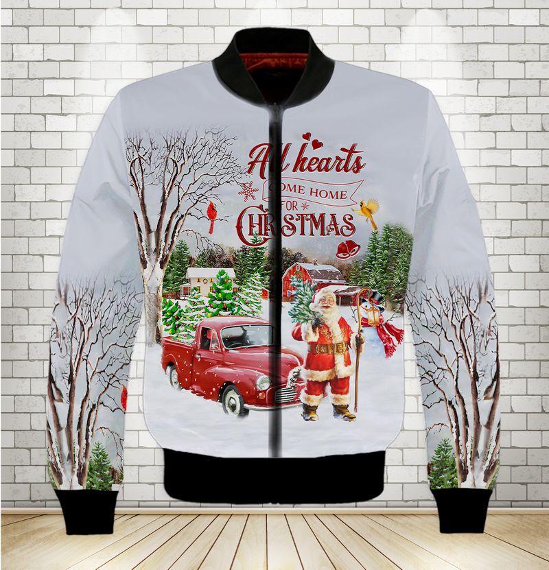 Santa Claus All Hearts Come Home For Christmas 3D Bomber