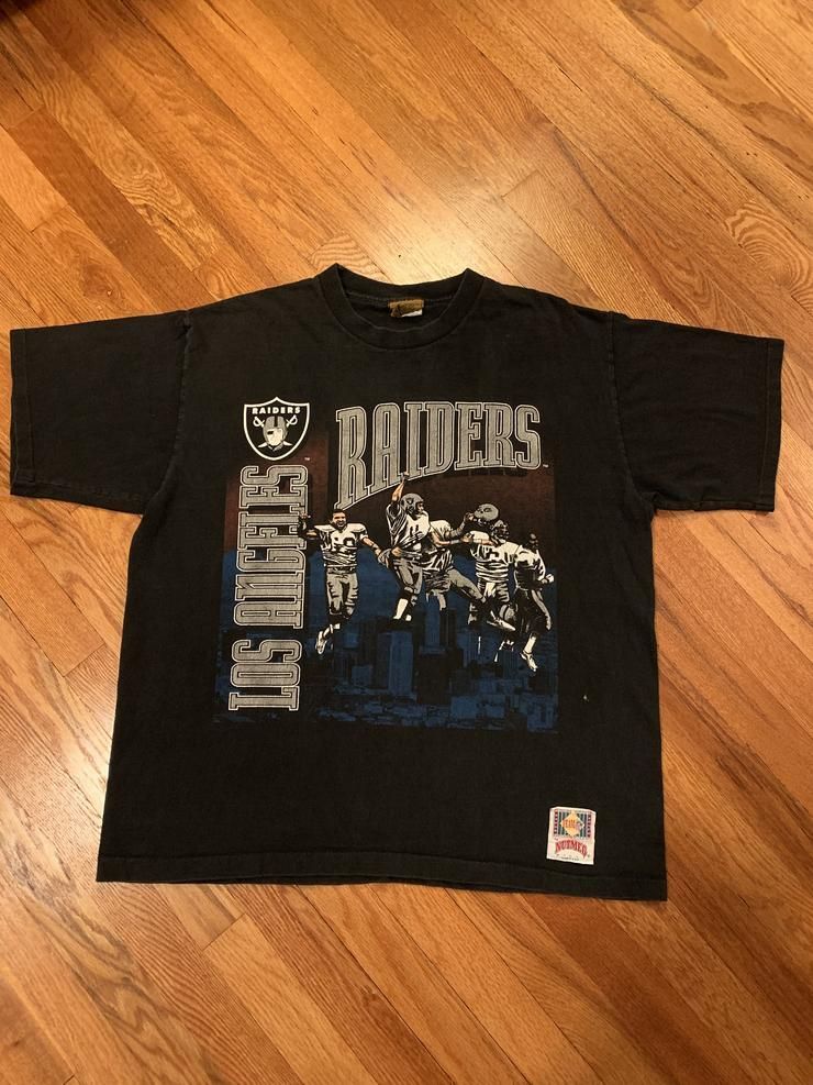 Early 90S Los Angeles Raiders Vtg Nutmeg Mills T-Shirt – Cotenis