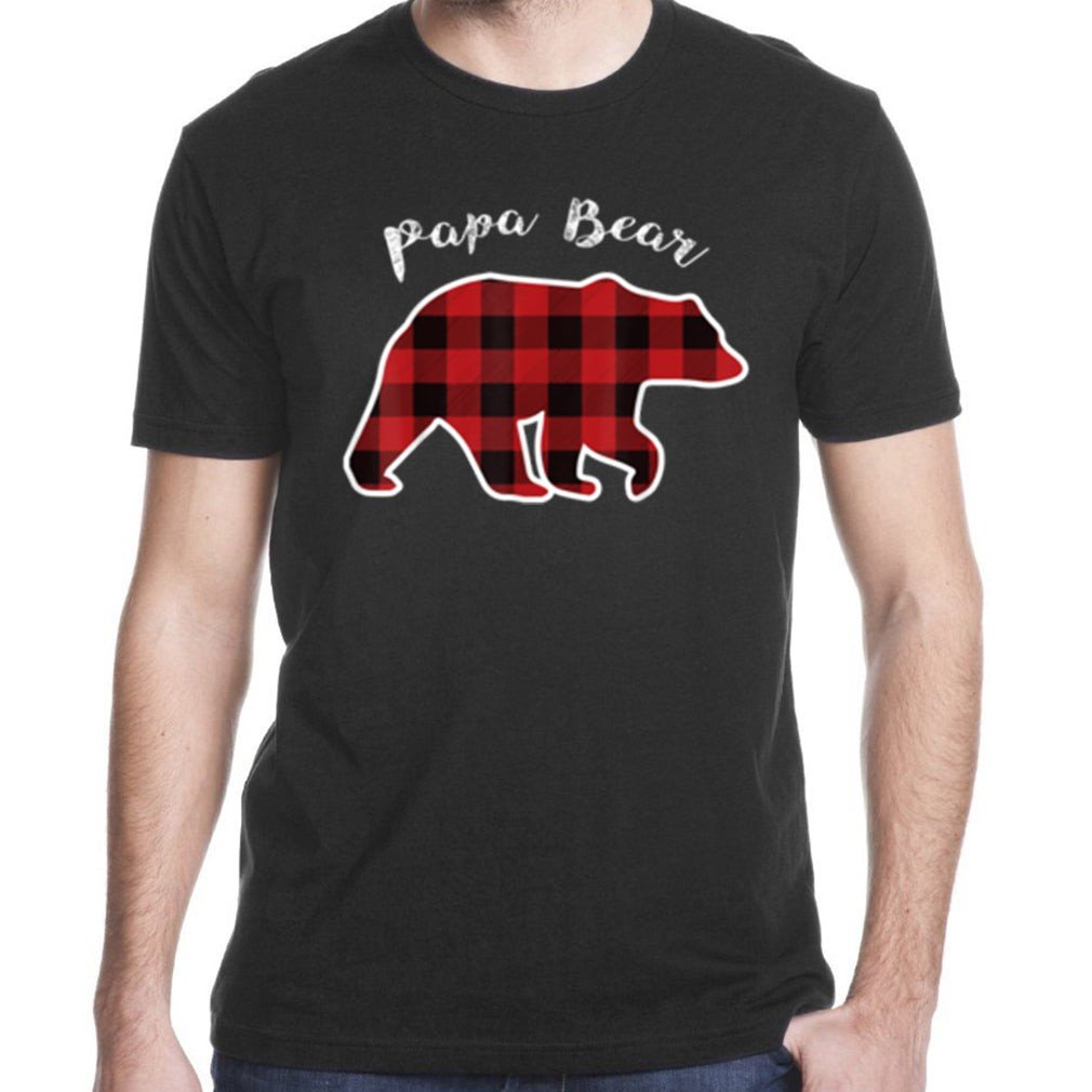 Papa Bear Men Red Plaid Pajama Shirt Christmas Gifts For Grandpa