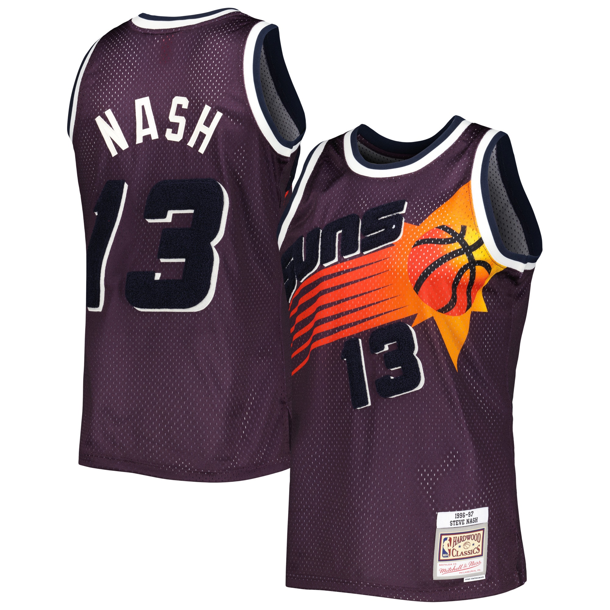 Steve Nash Phoenix Suns Mitchell & Ness Hardwood Classics Off-Court Swingman Jersey – Purple