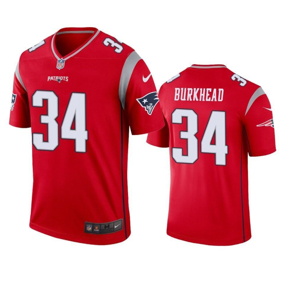 New England Patriots Rex Burkhead Red Inverted Legend 3D Jersey