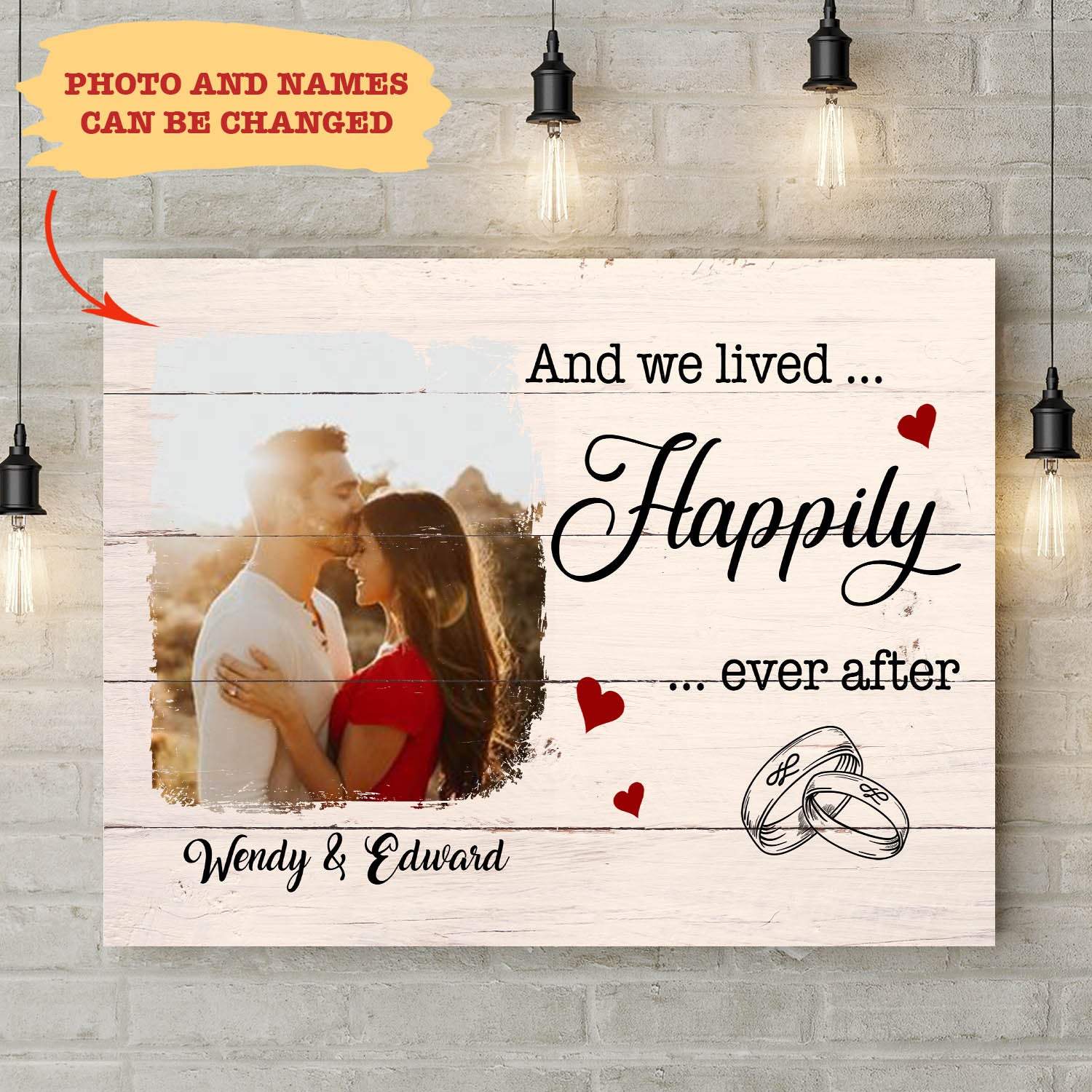 And We Lived Happily Ever After – Personalized Custom Photo Matte Canvas