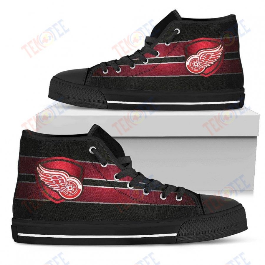 Mens Womens Detroit Red Wings High Top Shoes The Shield Shoes TMT624