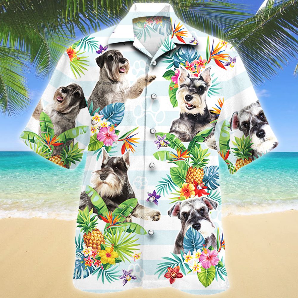 Miniature Schnauzer Dog Tropical Flower Hawaiian Shirt Ha98384