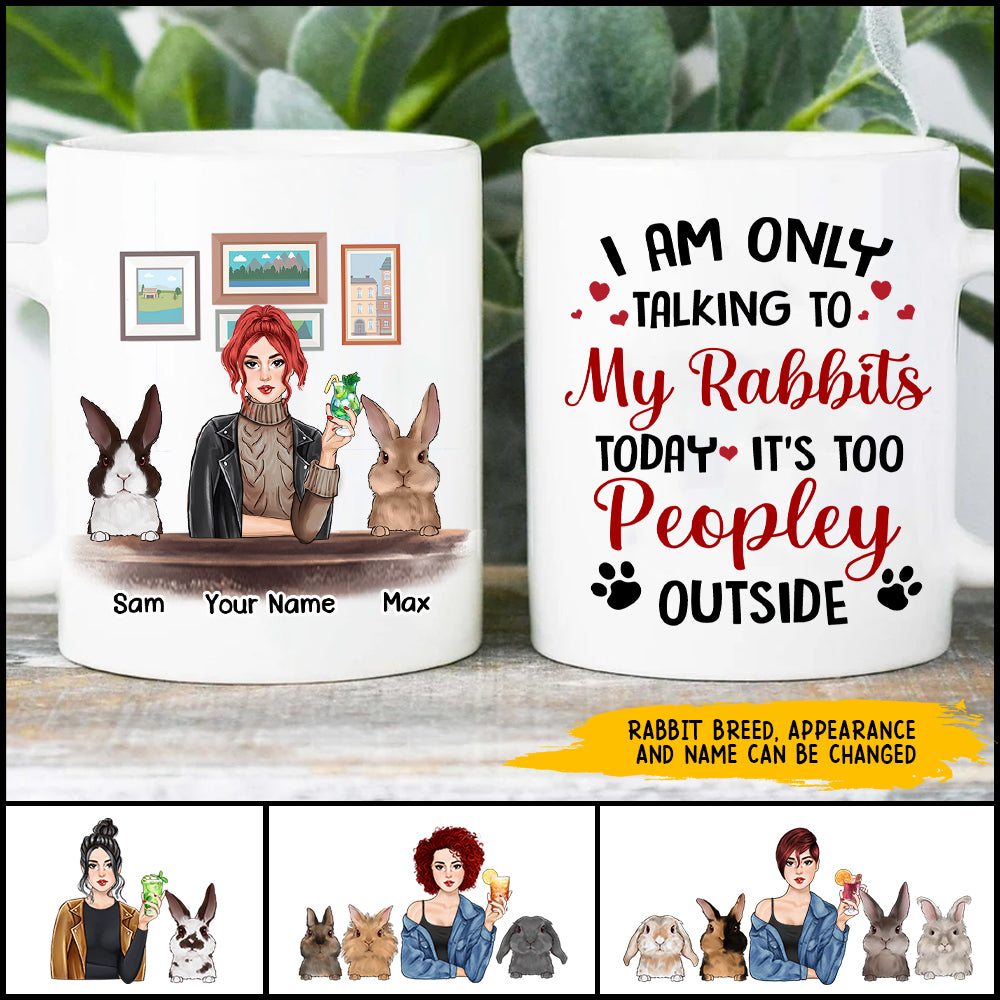 89Customized I Am Only Talking To My Rabbits Today Personalized Mug