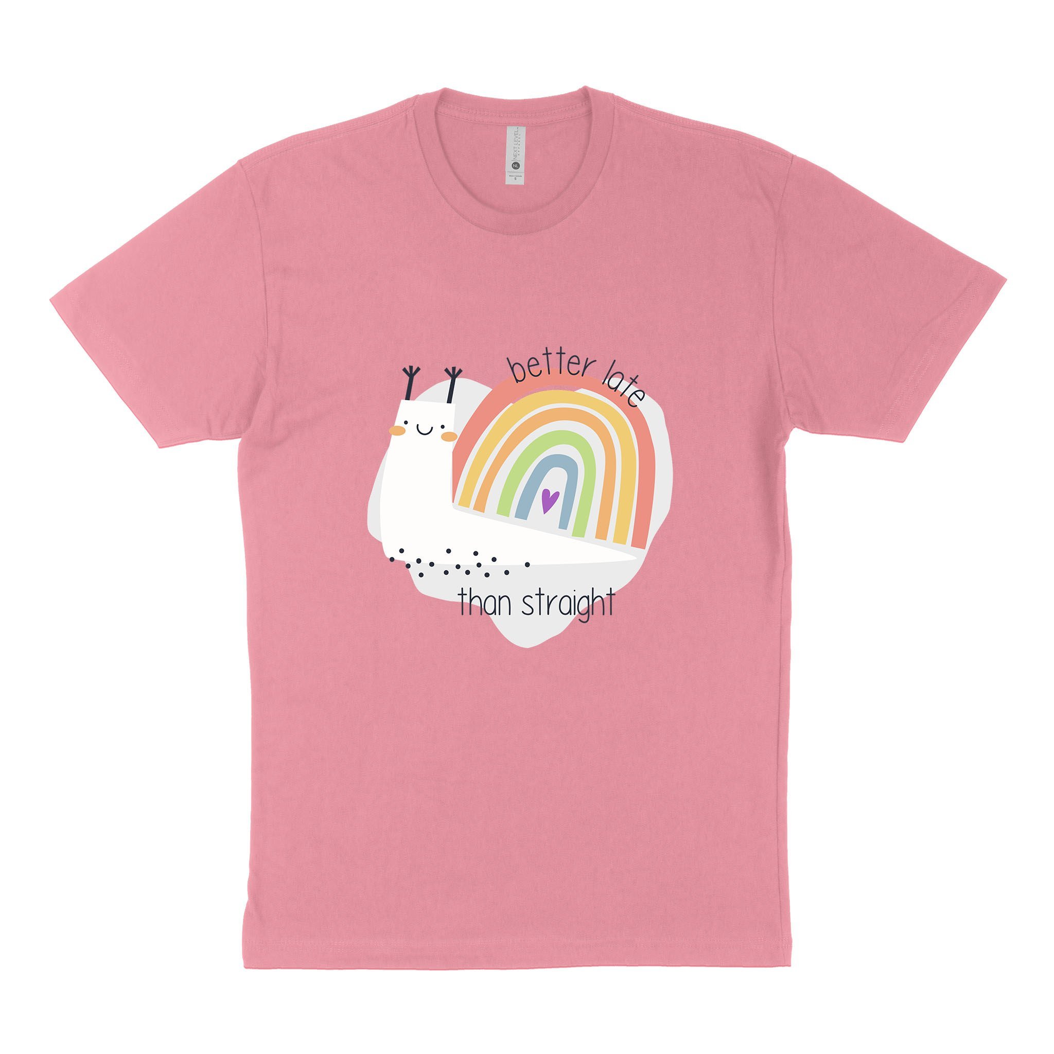 LGBT Unisex’s Graphic Tees, LGBT Fashion Designs, Graphic Unisex T-Shirt, Husband Wife Personalized Gifts, Better Late Than Straight Next Level 3600 Unisex T-Shirt