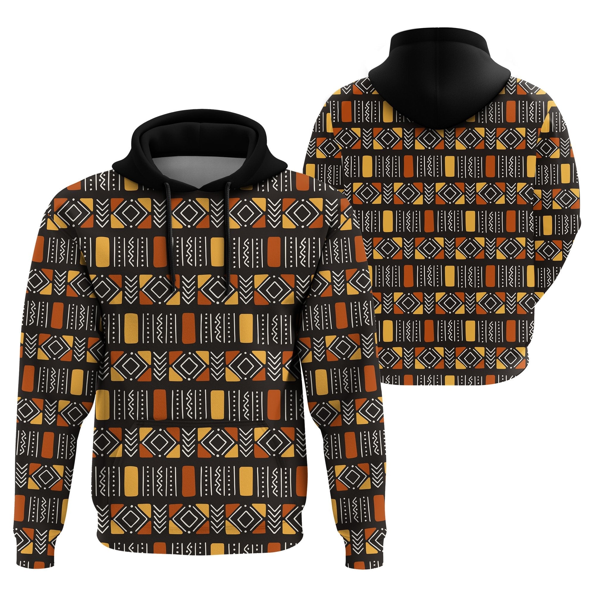 Wonderprint Hoodie – Traditional African Bogolan Pullover