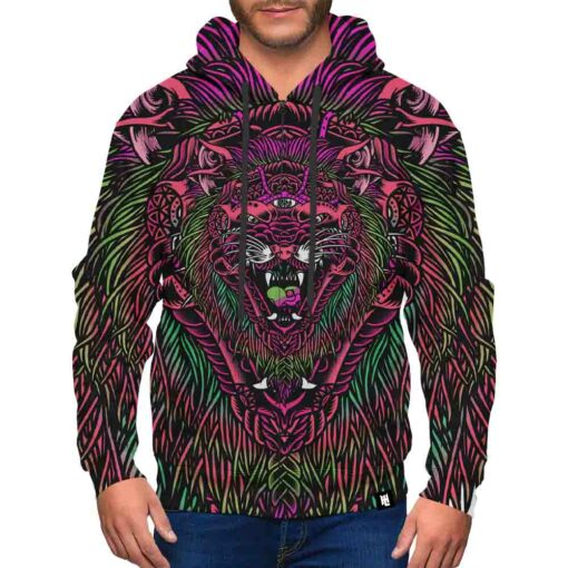 Acid Tiger Pink Zip-Up Hoodie