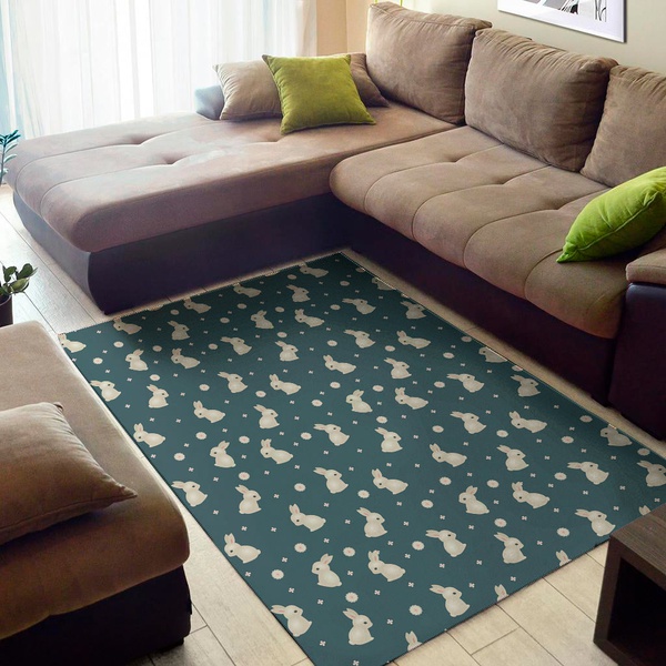 Baby Rabbit Pattern Print Area Rug