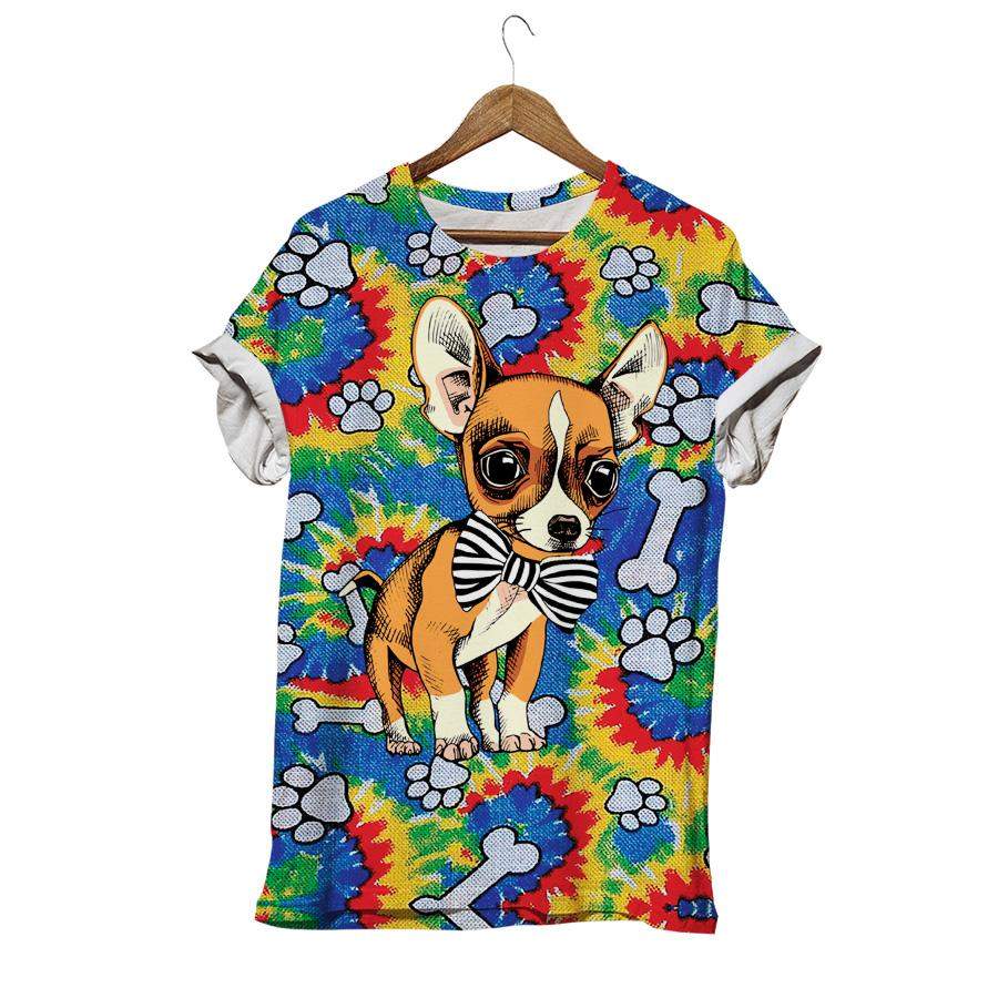 Puppy Chihuahua With Full Color Background T-shirt