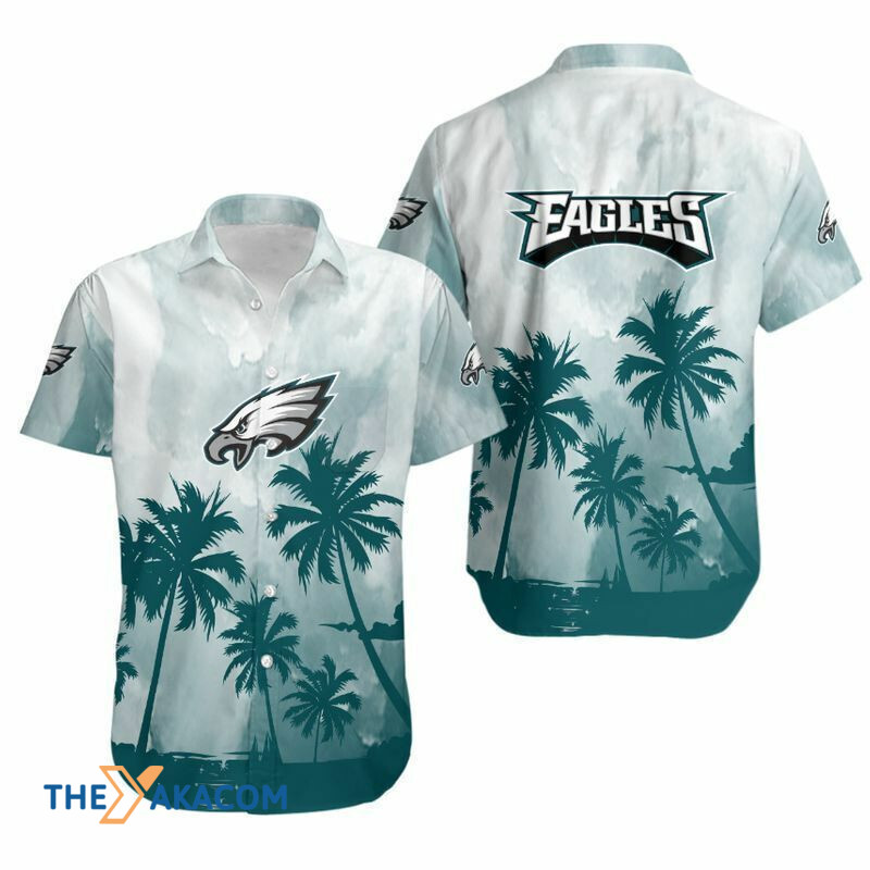 Philadelphia Eagles Beach Coconut Trees Gift For Fan Nfl Short Sleeve Hawaii Shirt Ha110459