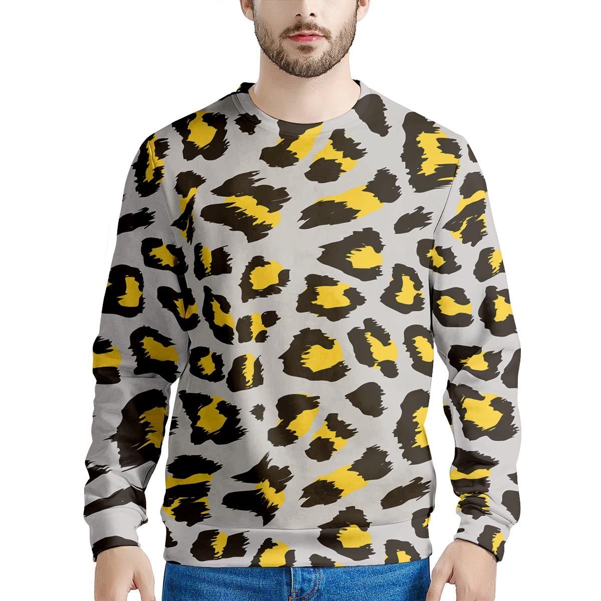 Grey Leopard Men’S Sweatshirt