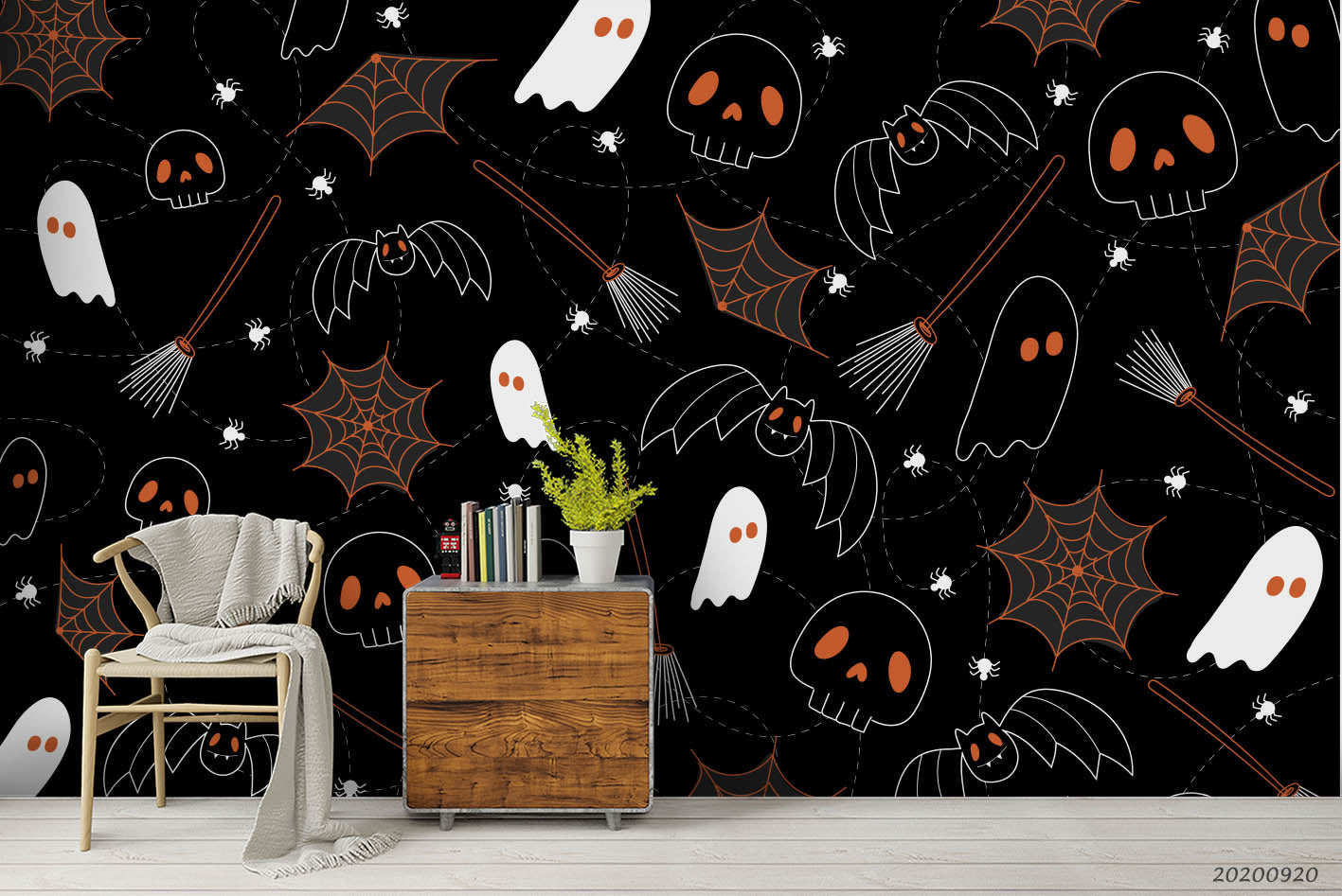 3D Halloween Seamless Pattern Texture Wall Mural Wallpaper Wj 3031