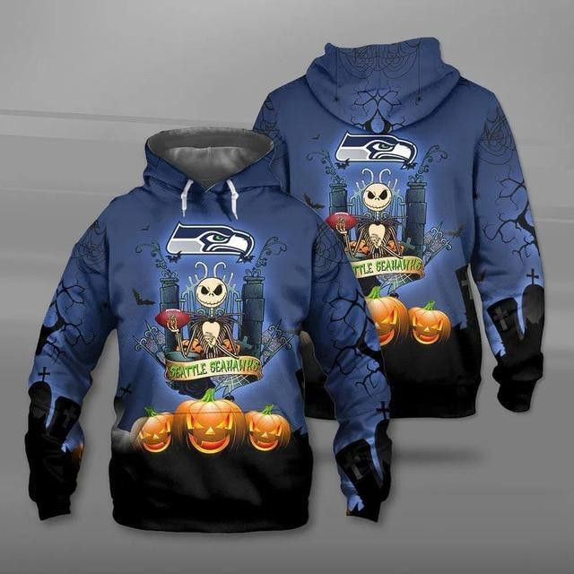 Seattle Seahawks Football Halloween 69 Unisex 3D Hoodie Gift For Fans