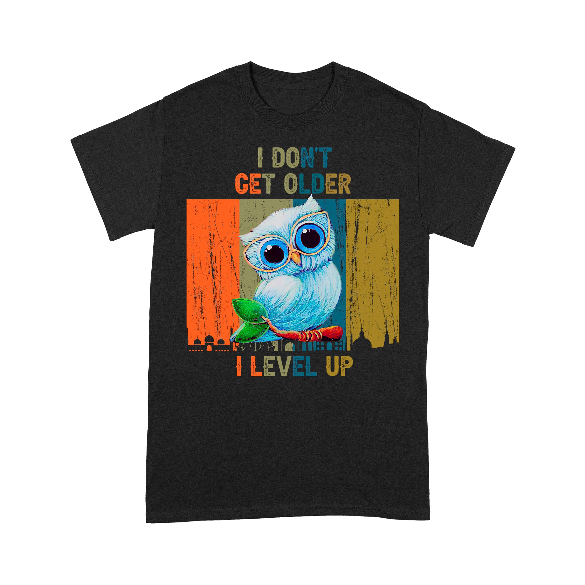 Owl I Don’t Get Older I Level Up Retro Syle – Standard T-shirt