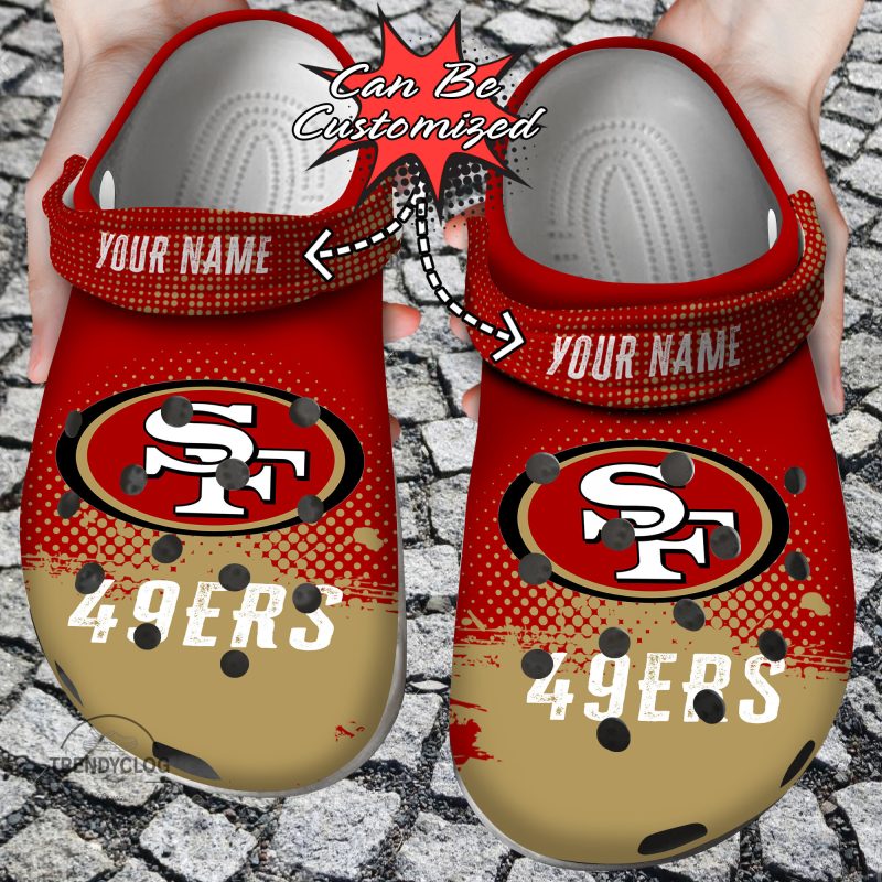 Football Personalized SF49 Half Tone Drip Flannel Clog Shoes