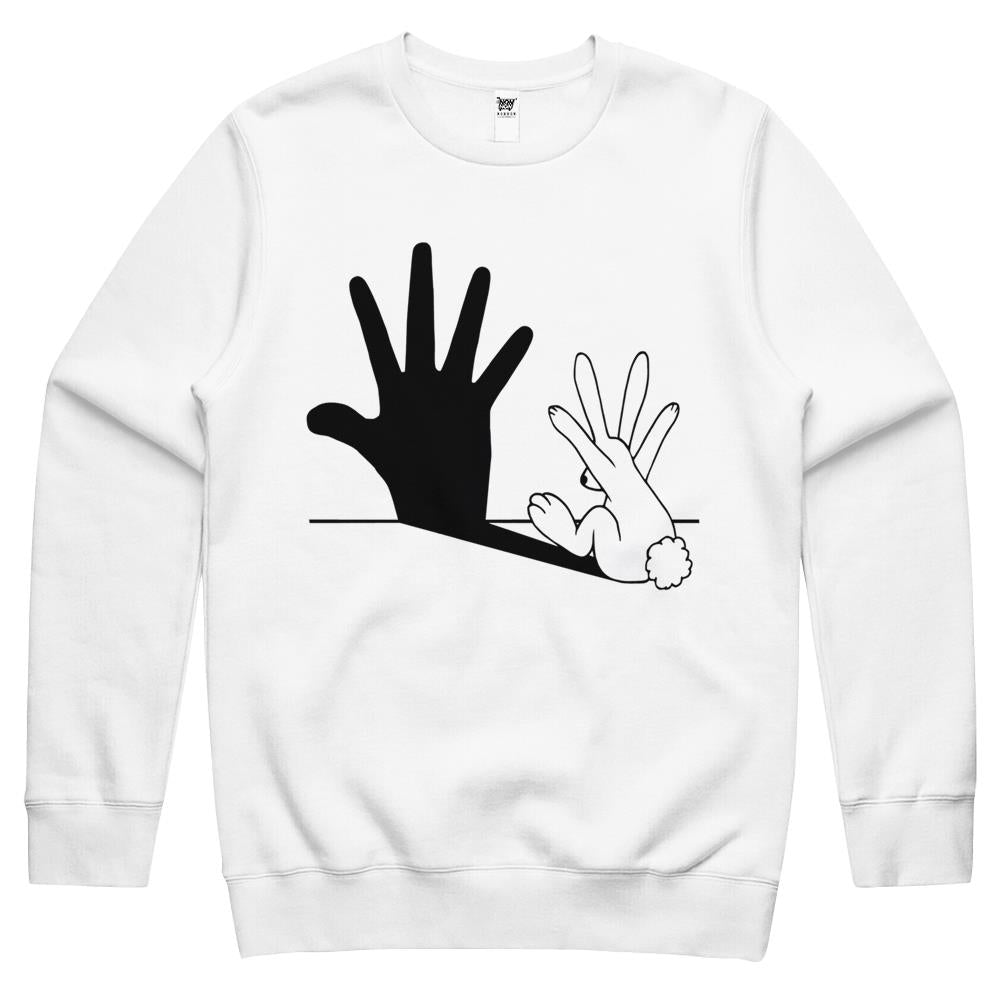 Rabbit Hand Shadow Crewneck Sweatshirt