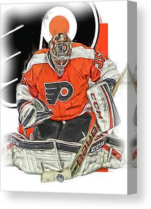 Steve Mason Philadelphia Flyers Oil Art Joe Hamilton Canvas Print