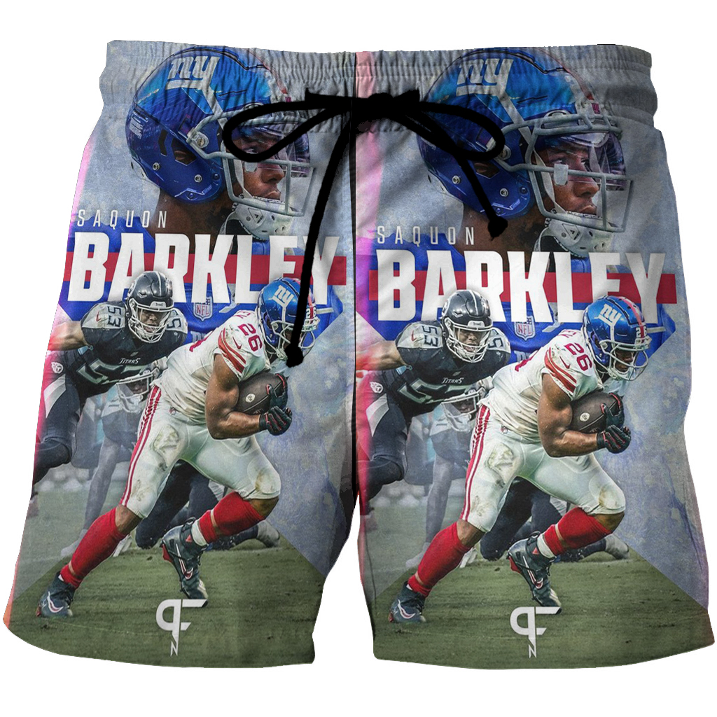 New York Giants Saquon Barkley1 3D All Over Print Summer Beach Hawaiian Short