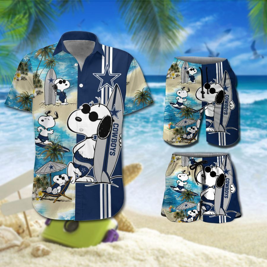 Dallas Cowboys Snoopy All Over Print Hawaii Shirt Beach Shorts Ha75875