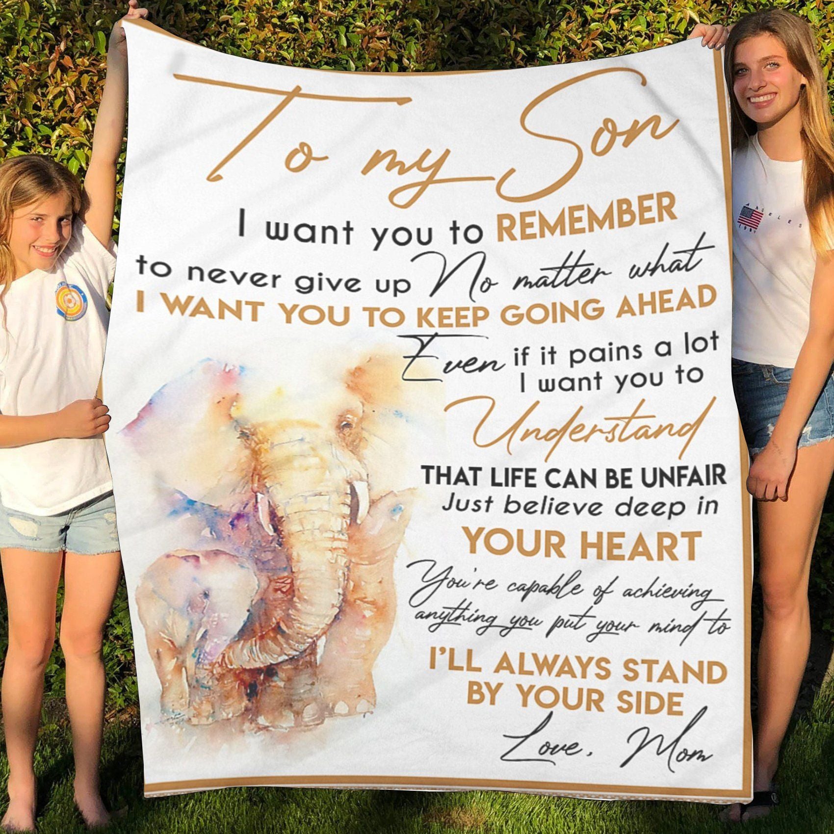 Personalized To My Son Elephant Fleece Blanket From Mom I Want You To Keep Going Ahead Great Customized Gift For Birthday Christmas Thanksgiving