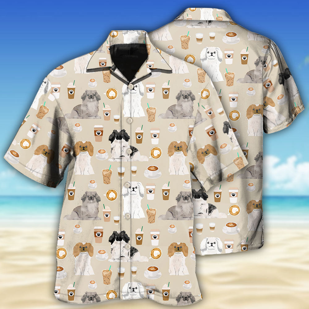 Pekingese Dog And Coffee Hawaii Shirt Ha2354