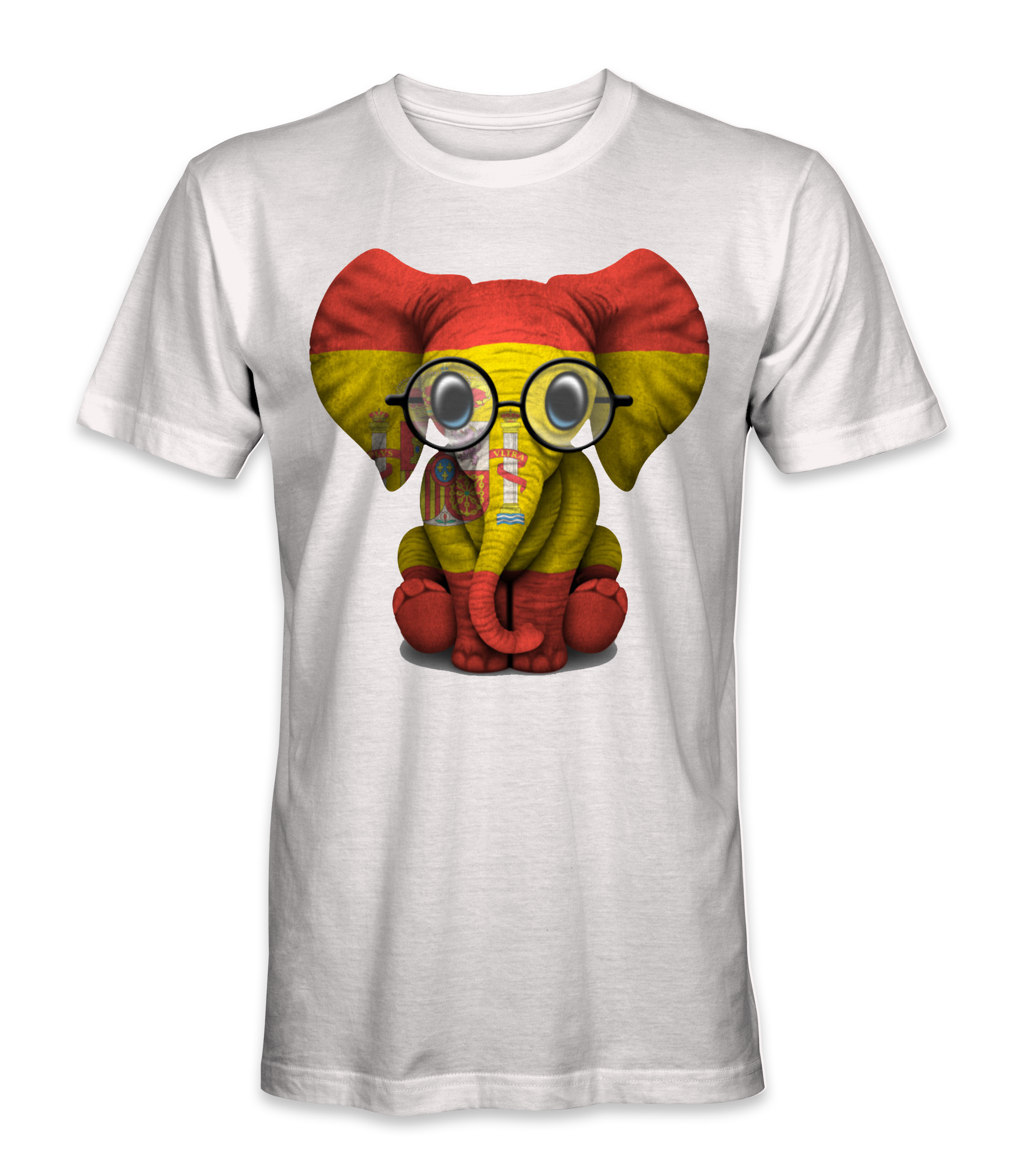 Spain Country Flag On An Elephant T-Shirt