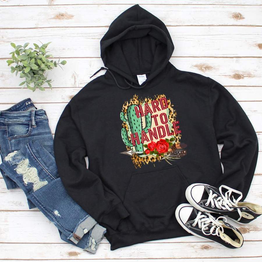 Catus hard to handle leopard rose and arrow great gift black hoodie for men and women S-5XL