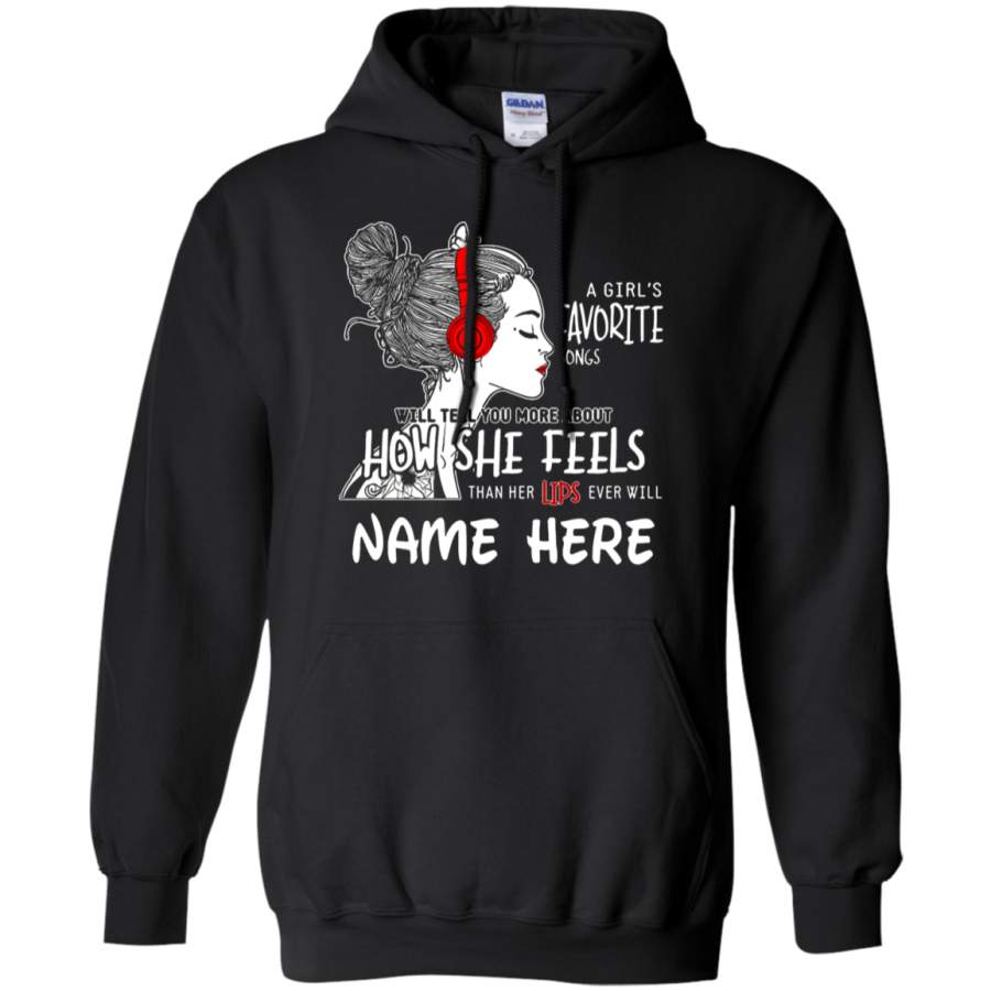 AGR Personalize – A Girl ‘s Favorite Songs Listen To Music Hoodie