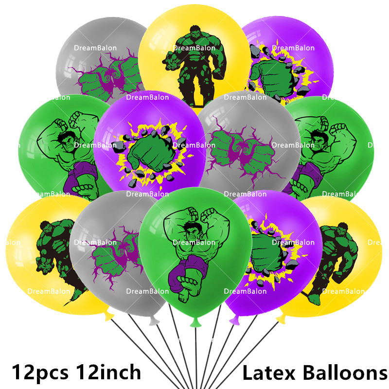 10/12pcs 12inch Hulk Latex Balloons Super Hero Theme Ballons Green Happy Birthday Party Decorations Baby Shower Kids Boy Gifts alx