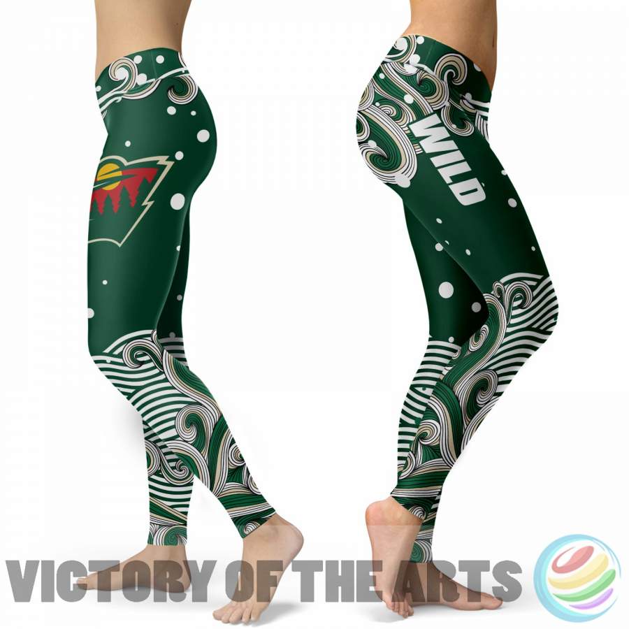 Great Summer With Wave Minnesota Wild Leggings