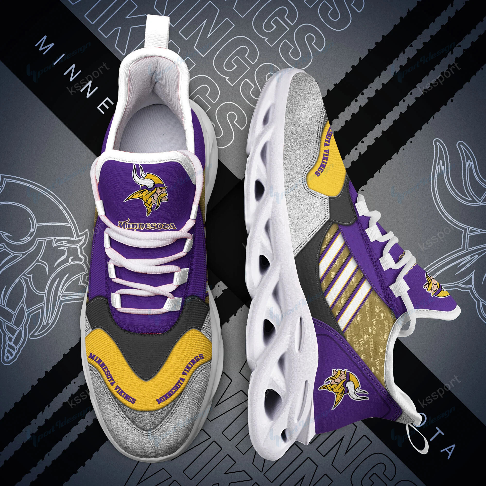 Minnesota Vikings Yezy Running Sneakers Bg753