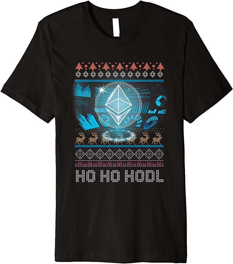 Ugly Christmas X-Mas Ethereum Cryptocurrency Deer New Year Premium T-Shirt