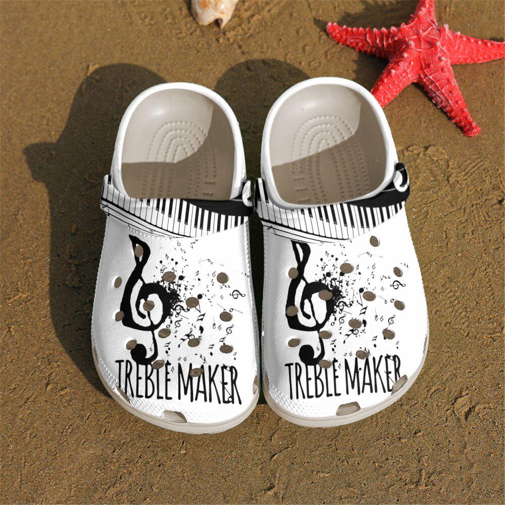 Music Personalized Clog, Custom Name, Text, Color, Number Fashion Style For Women, Men, Kid, Print 3D Treblemaker