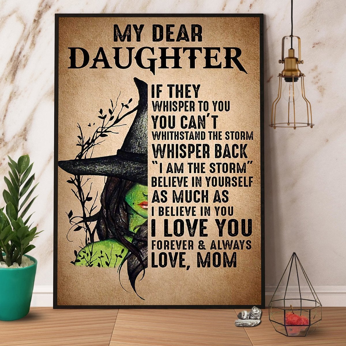 Witch Mom To My Daughter I Love You Halloween Gift Paper Poster No Frame Matte Canvas, Wall Decor Visual Art Wall Decor