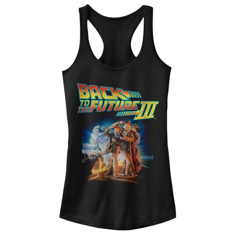 Back to the Future Junior’s Part 3 Character Pose  Racerback Tank