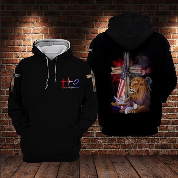 Unisex Hoodie Lion Of Judah Lamb Of God 3D All Over Print Unisex Us Size Hoodie