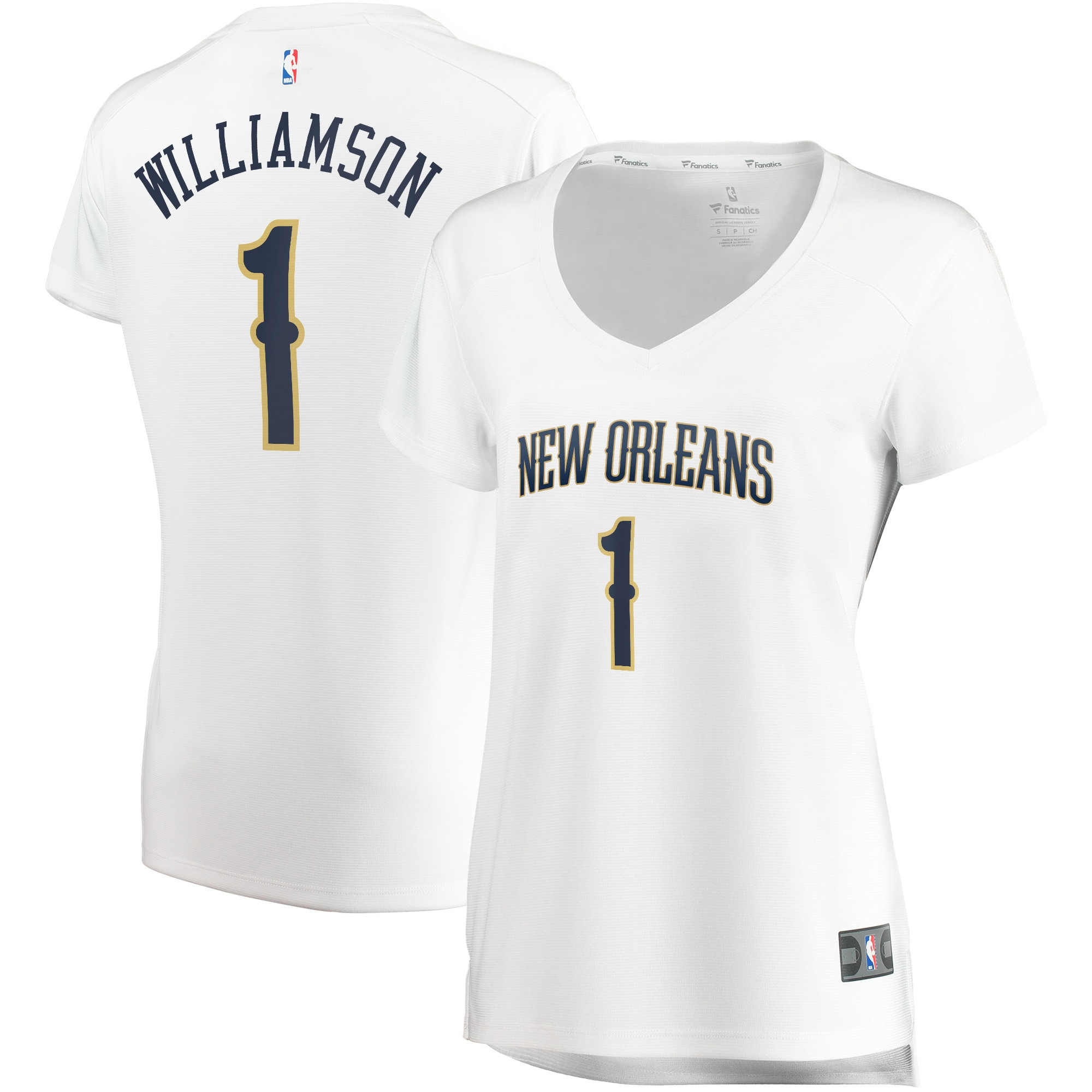 Zion Williamson New Orleans Pelicans Fanatics Branded Womens Fast Break Replica Jersey – Association Edition – White NBA