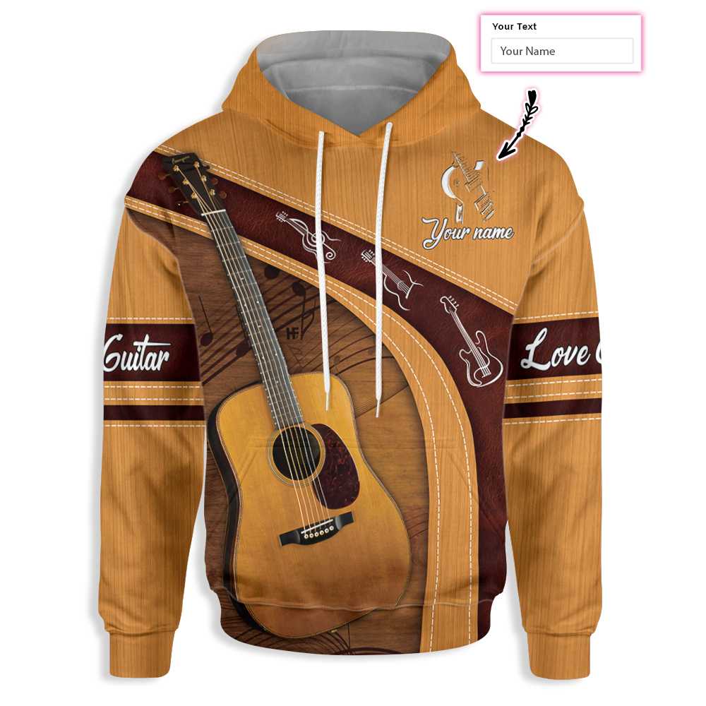 Guitar Lover Custom All Over Print Hoodie, Personalized Guitar Hoodie For Men And Women, Unique Guitar Gift For Guitar Player