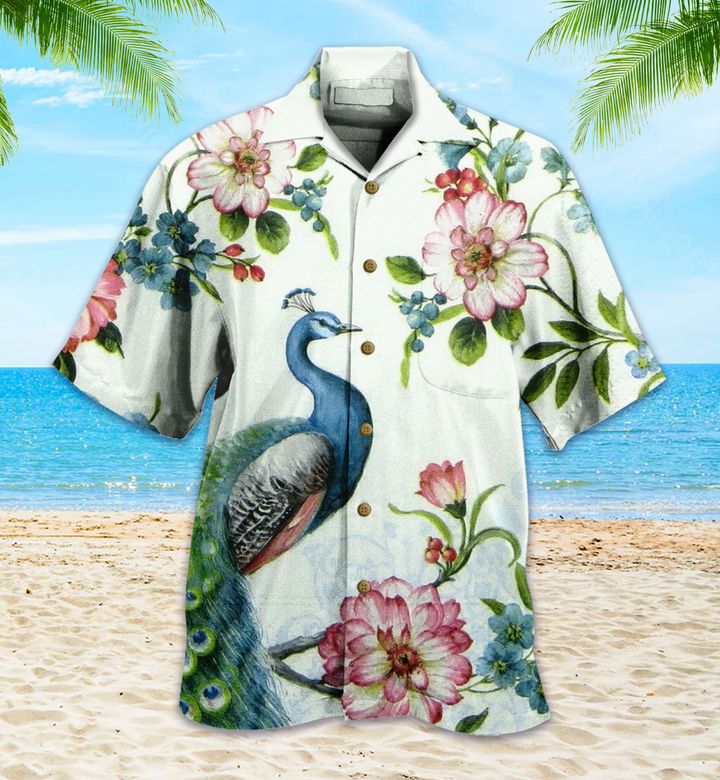 Peacock Flower Colorful Hawaii Shirt Ha86862