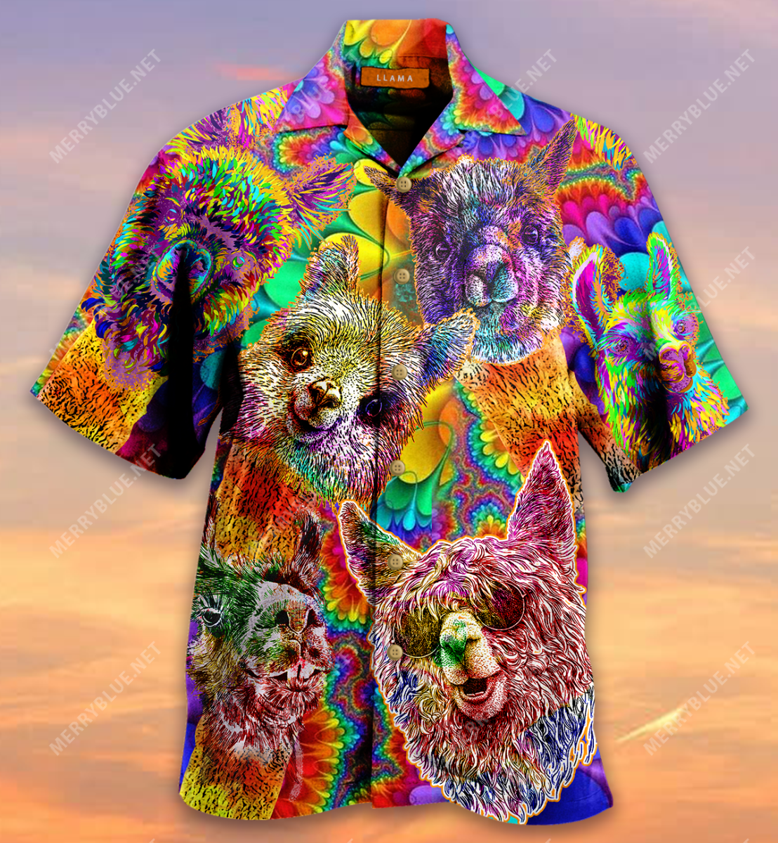 Colorful Llama Hawaii Shirt Ha74693