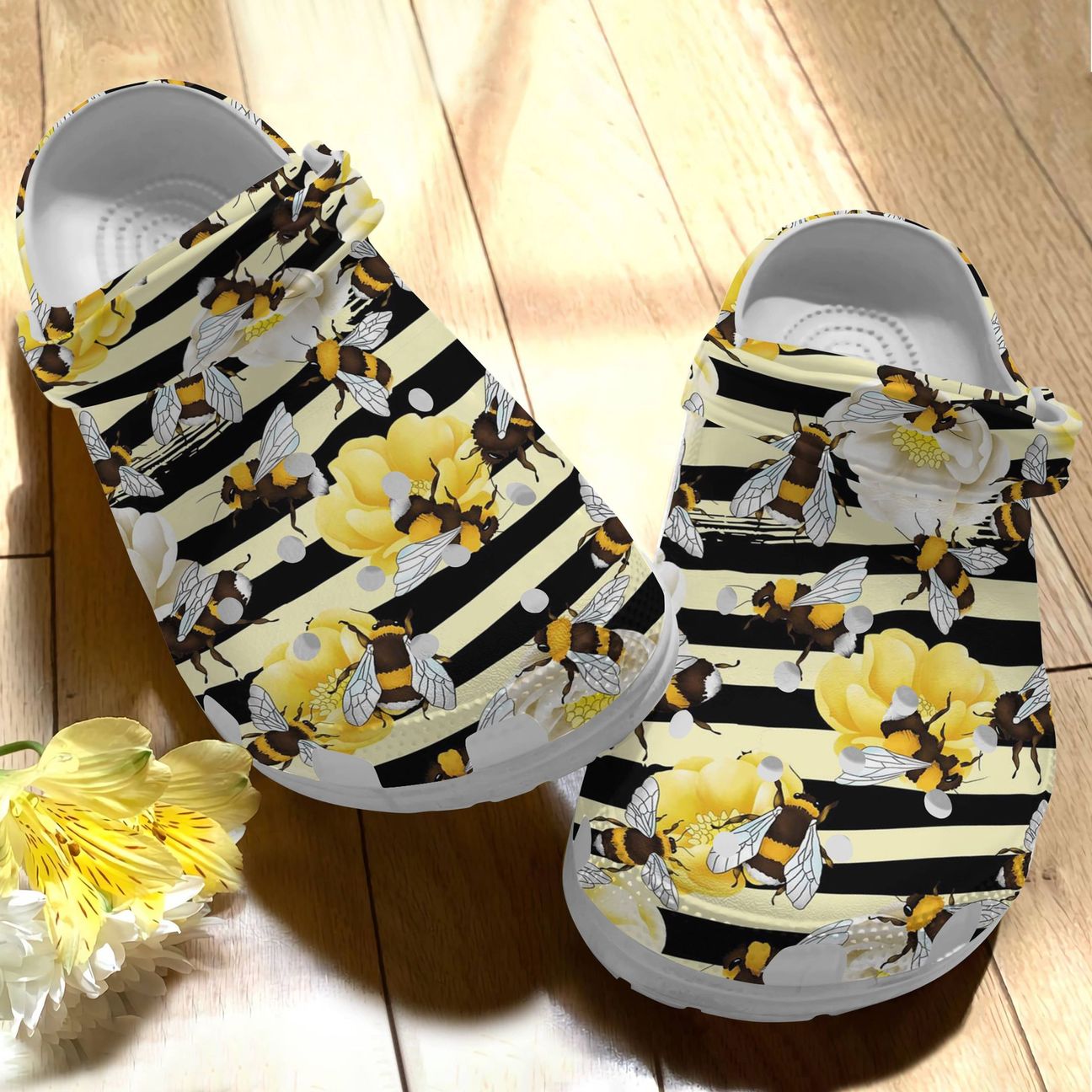 Bee Personalize Clog, Custom Name, Text, Fashion Style For Women, Men, Kid, Print 3D Bumblebees