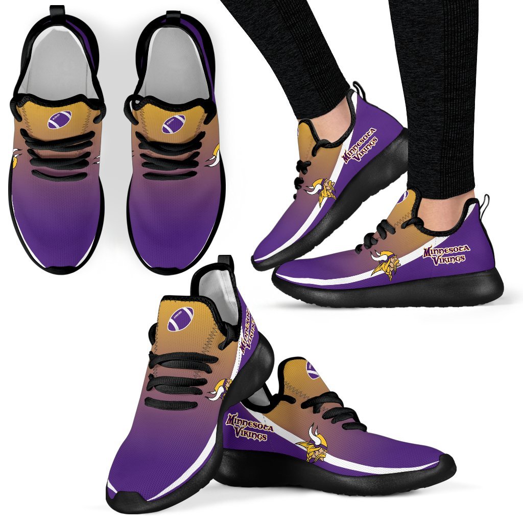 Style Top Logo Minnesota Vikings Mesh Knit Sneakers