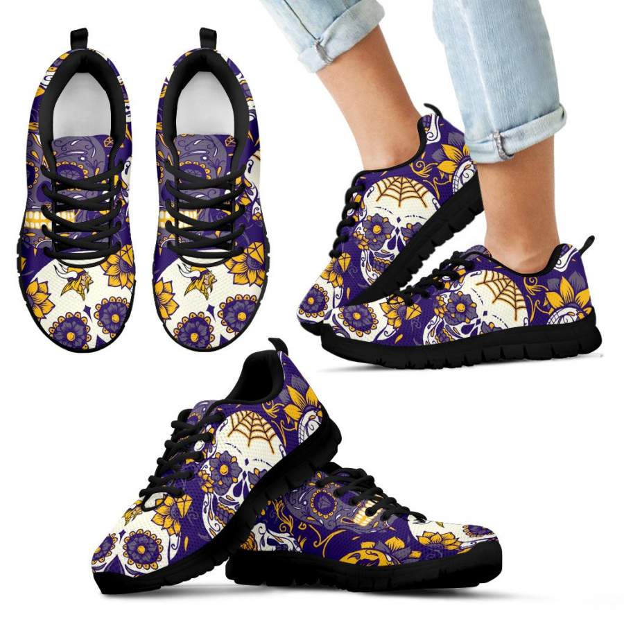 Minnesota Vikings Colorful Sugar Skull Sneakers