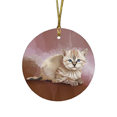 Seal Point Kitten Round Christmas Ornament Rfpor48090