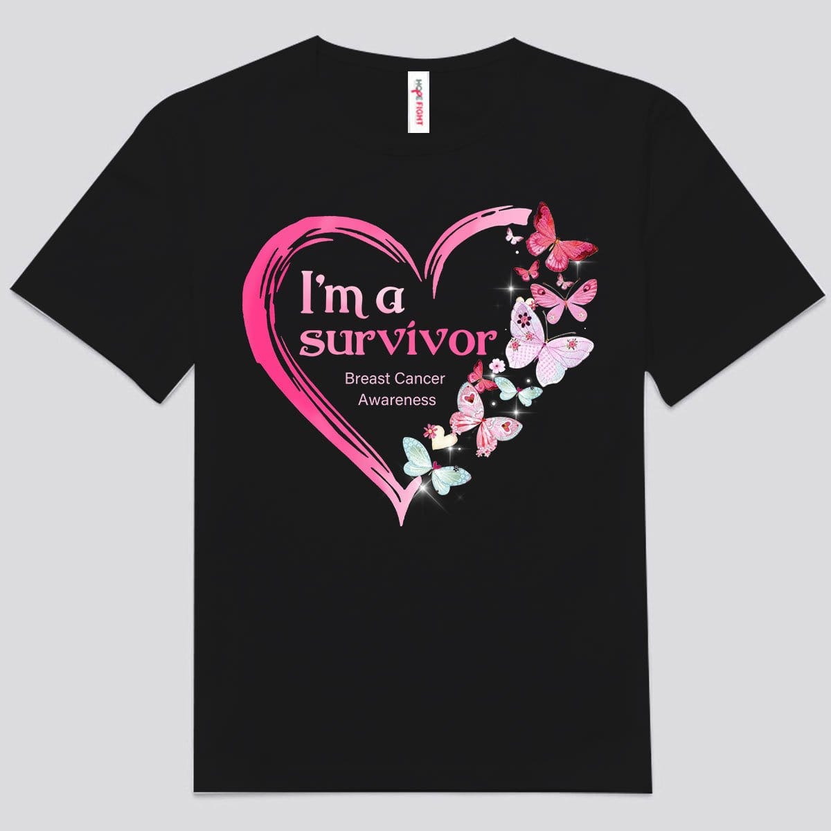 I’M A Survivor Pink Heart Butterfly Breast Cancer Shirts