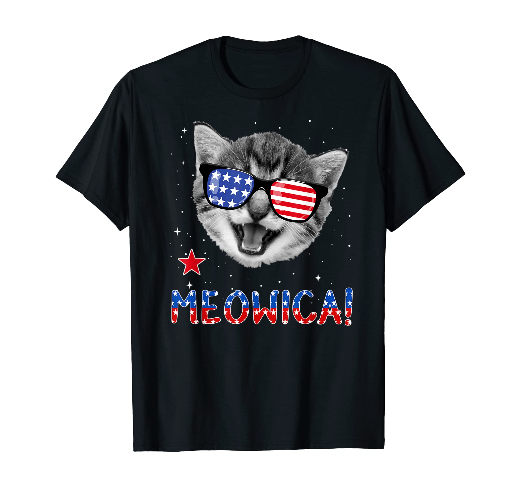 Patriotic Cat 4th of July T-shirt Meowica American Flag Tee