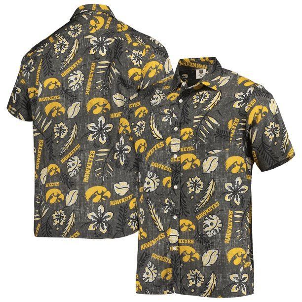 NCCA Iowa Hawkeyes Grey Gold Trendy Hawaiian Shirt Aloha Shirt